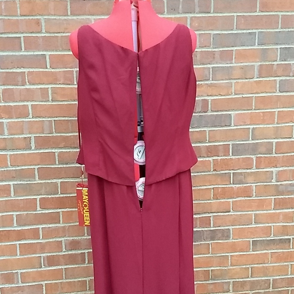 NWT 3XL May Queen faux 2pc chiffon dress w jacket - Picture 5 of 7